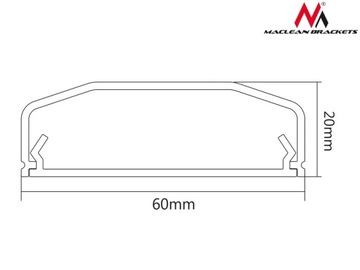 МАСКИРОВКА 75см АЛЮМИНИЕВАЯ КРЫШКА ДЛЯ КАБЕЛЕЙ И ПРОВОДОВ MACLEAN MC-693S