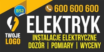 Baner Reklama - Usługi Elektryczne 2,5x1,25m SZYLD