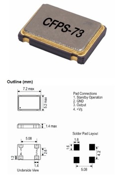 25MHz 3.3V Generator kwarcowy SMD