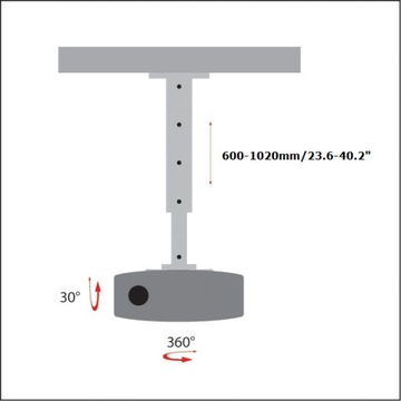 Потолочное крепление для проектора 60 70 80 90 100 см