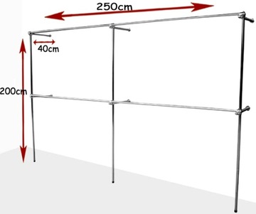 ПОЛКА НАСТЕННАЯ 2,5х2м ВЕШАКИ ДЛЯ МАГАЗИНА c1