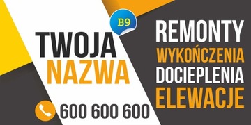 Baner reklamowy - Remonty firma 2,5x1,25m REKLAMA