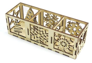 DEKOR ŚWIECZNIK POTRÓJNY TEALIGHT 195x65x65mm YD26