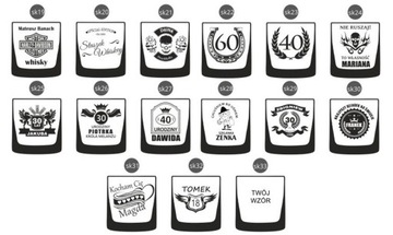 KARAFKA SZKLANKI PREZENT NA 18 30 40 50 URODZINY