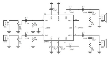 Микросхема усилителя звука LA4445 2x5,5 Вт