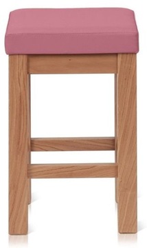 Taboret OAK P dębowy drewniany stołek w ekoskórze