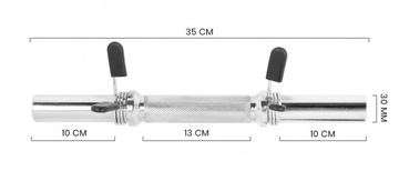 Набор штанг для гантелей, 2 шт., 35 см, зажимы 30 мм.