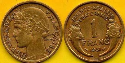 Francja 1 Franc 1931 r.