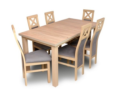 Stół z Krzesłami Zestaw Stół Rozkładany i Krzesła
