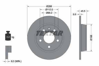 TEXTAR DISCS PADS REAR FORD GALAXY 268MM - milautoparts-fr.ukrlive.com