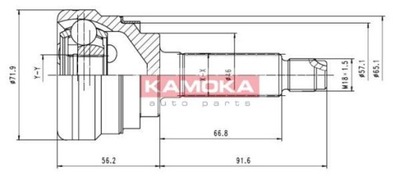 KAMOKA 7052 SET PRZEGUBU, SHAFT DRIVING - milautoparts-fr.ukrlive.com