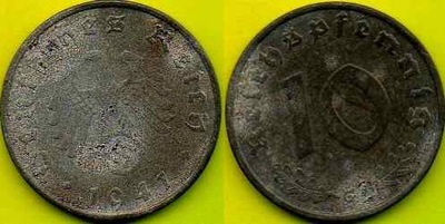 NIEMCY 10 Reichspfennig 1941 r G - Zn