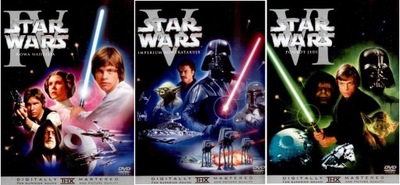 Gwiezdne Wojny IV, V, VI Trylogia 3 DVD STAR WARS