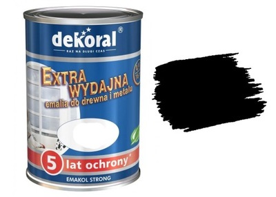 DEKORAL EMAKOL FARBA DO DREWNA METALU CZARNA