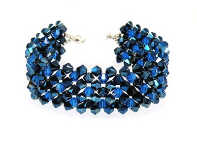Bransoletka z kryształów SWAROVSKI granat szeroka