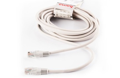 Kabel Internetowy Ethernet Cat-5e U/UTP 5e Hama RJ45 / RJ45 5 m szary