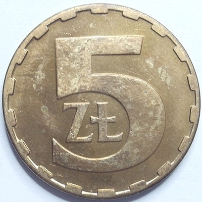 Moneta 5 zł złotych 1985 r ładna