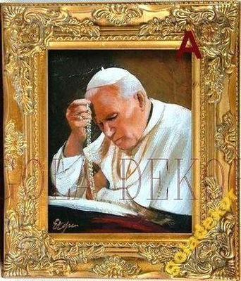 Św. JAN PAWEŁ II Z RÓŻAŃCEM_malowany