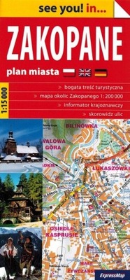 ZAKOPANE 1:15 000 MAPA TURYSTYCZNA / PLAN MIASTA EXPRESSMAP