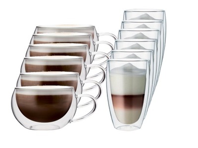 Szklanki termiczne kawy Cappuccino i Latte 12 szt