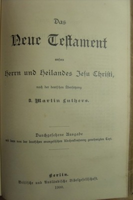 BIBLIA LUTHERAŃSKA 1900 ŁADNA OPRAWA NIEMIECKA