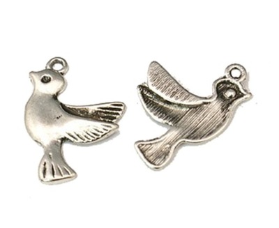 Zawieszka metal Ptaki 22x15mm metalowa CHARMS 4szt
