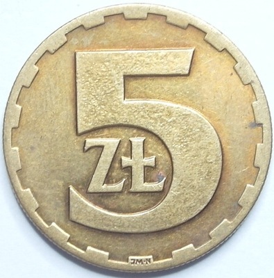 Moneta 5 zł złotych 1975 r ładna