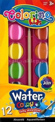 FARBY AKWARELOWE COLORINO 12 KOLORÓW +GRATIS