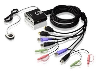 KVM Switch ATEN CS-692 HDMI USB zintegrowane kable
