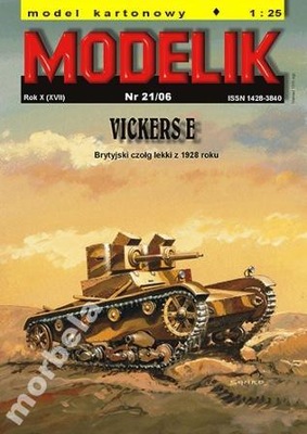 Modelik nr 21/06 Brytyjski Czołg Vickers E 1:25