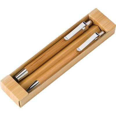 Zestaw długopis touch ołówek bambusowy etui eko