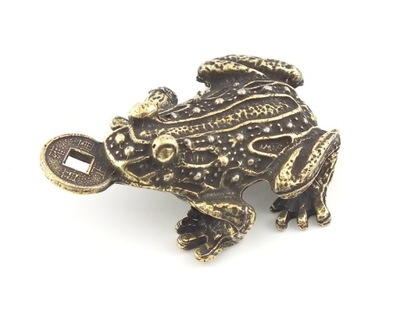 Żaba z monetą figurka żabka upominek - 053 ox