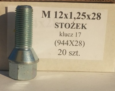 BOLT 12X1,25X28 CONE KEYS 17 FIAT PEUGEOT - milautoparts-fr.ukrlive.com