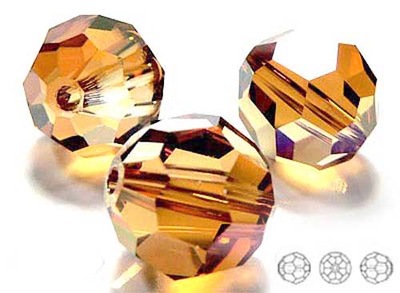 5000 Swarovski Round 10mm Crystal Copper