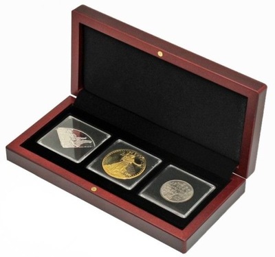 Etui na trzy monety w kapsułach quadrum