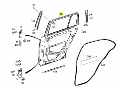 Nowe дверь задние правое mercedes gl x166 оригинал фото №1