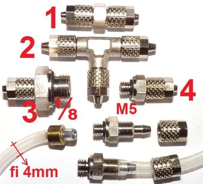 Złącza złącze metalowe do wężyka rurki 4mm Jura AEG Miele Franke Krups