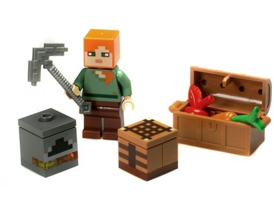 LEGO Minecraft Figurka Alex ORYGINAŁ piec stół
