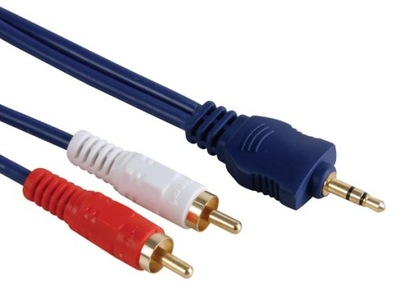 Kabel mini jack 3.5mm na 2 x RCA cinch 5m OFC