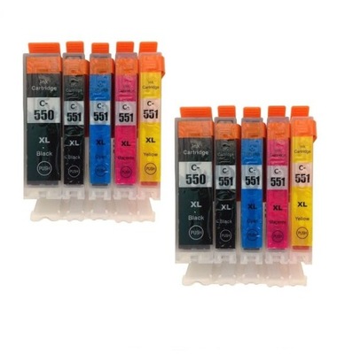 10x TUSZ DO CANON 550xl 551xl iP7250 MG5450 MG5550