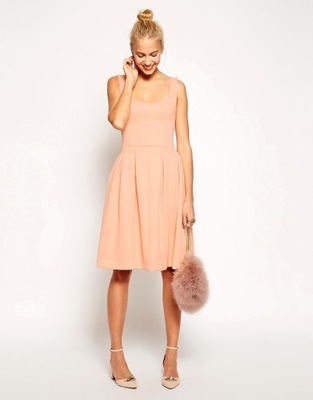 ASOS rozkloszowana midi sukienka XXS