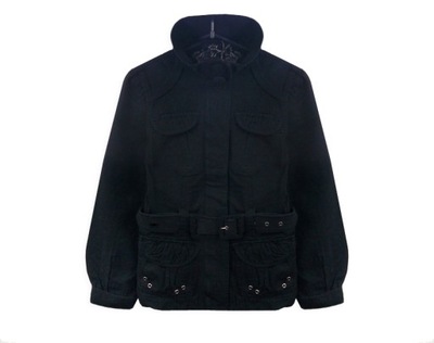 NEW LOOK CZARNA KURTKA KATANA PASEK BAWEŁNA 36