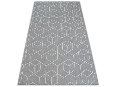 DYWAN PŁASKOTKANY JUTA 80x150 KOSTKI 3D #B598