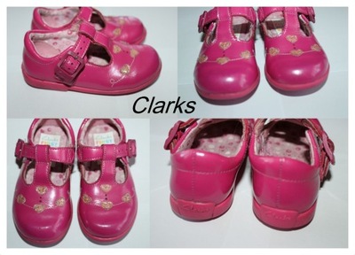 Clarks r 5 f r 20 lakierowane różowe baletki 13cm