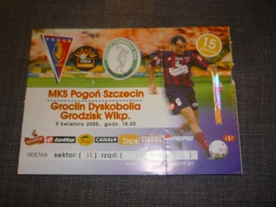 Bilet Pogoń Szczecin - Dyskobolia 09.04.2005