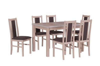 Zestaw mebli do jadalni stół 120-150+ 6 Krzeseł