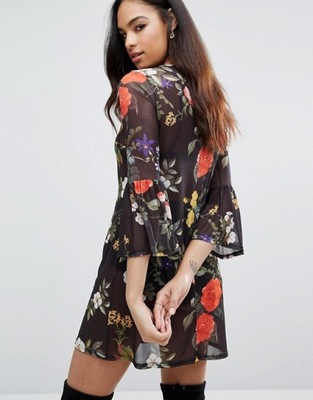 BOOHOO -tiulowa sukienka w kwiaty - 40