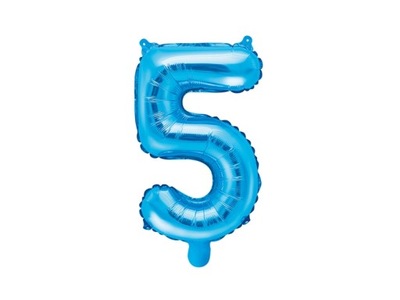 Balon Foliowy cyfra niebieska 5 ,35 cm