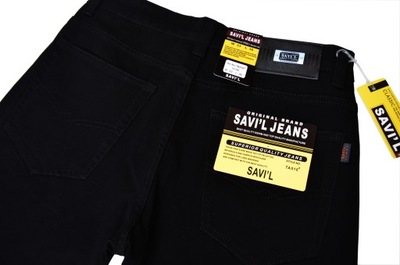 DŁUGIE spodnie jeans pas 90-92 cm W33 L36 czarny