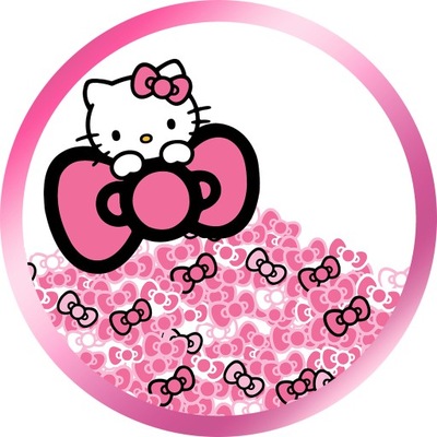 OPŁATKI na tort HELLO KITTY grube, nasyc.kolory24h